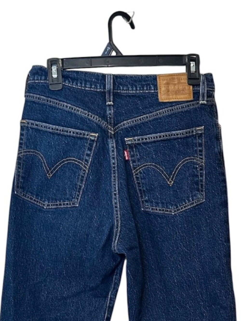 LEVI'S Ribcage Straight Ankle BIG E Button Fly Jeans Dark Wash